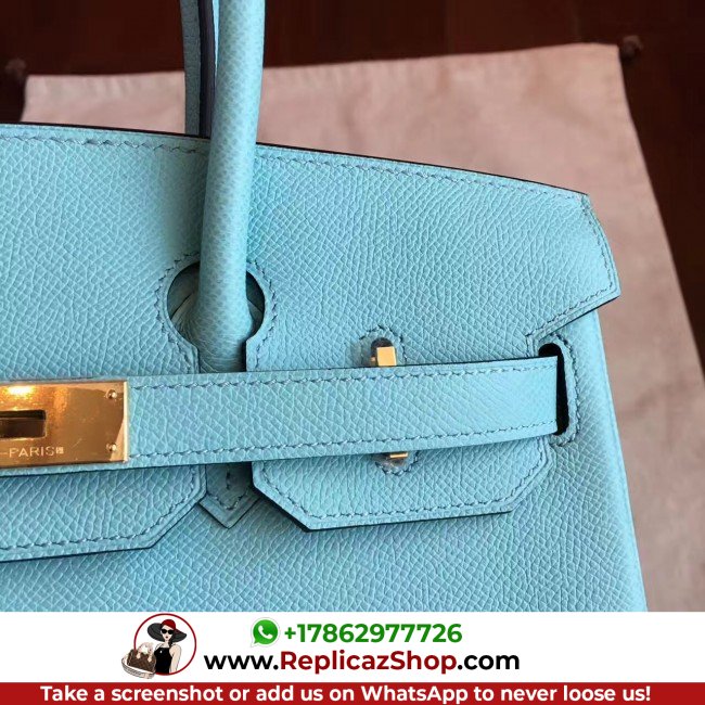 Hermes Blue Atoll Epsom Birkin 35cm Lushentic AAAAA Grade Replica - Image 6