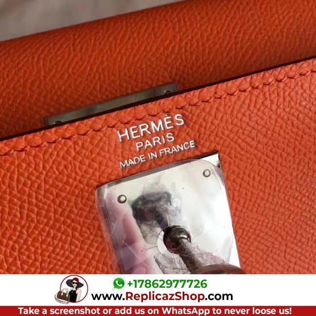 Hermes Orange Epsom Kelly Sellier 28cm Lushentic AAAAA Grade Replica - Image 3