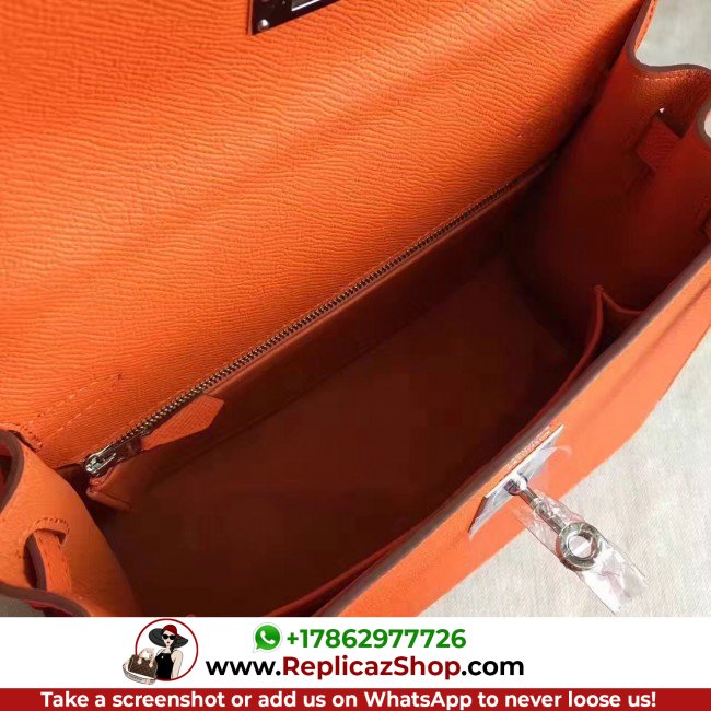 Hermes Orange Epsom Kelly Sellier 28cm Lushentic AAAAA Grade Replica - Image 4