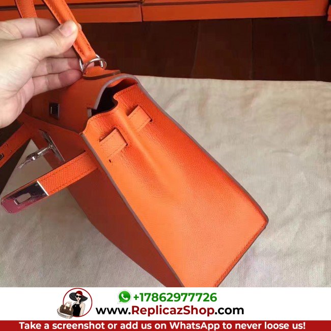 Hermes Orange Epsom Kelly Sellier 28cm Lushentic AAAAA Grade Replica - Image 6