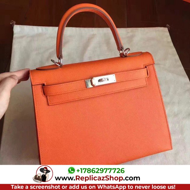 Hermes Orange Epsom Kelly Sellier 28cm Lushentic AAAAA Grade Replica
