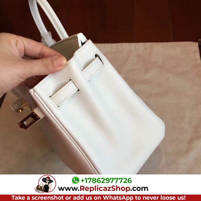 Hermes White Epsom Birkin 25cm Lushentic AAAAA Grade Replica - Image 8