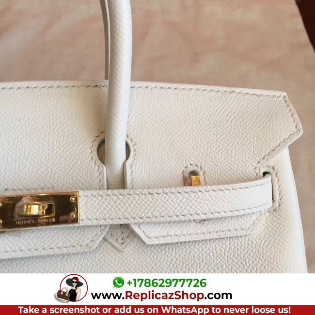 Hermes White Epsom Birkin 25cm Lushentic AAAAA Grade Replica - Image 9
