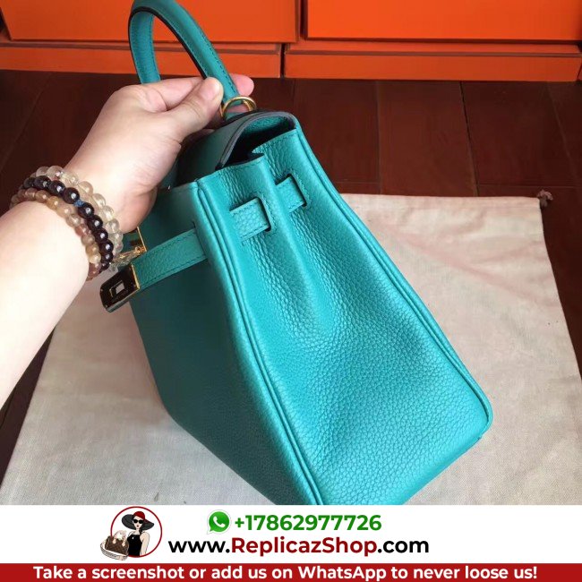 Hermes Blue Paon Clemence Kelly Retourne 28cm Lushentic AAAAA Grade Replica - Image 4