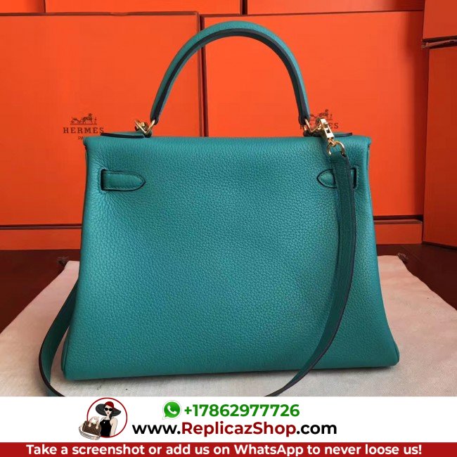 Hermes Blue Paon Clemence Kelly Retourne 28cm Lushentic AAAAA Grade Replica - Image 9