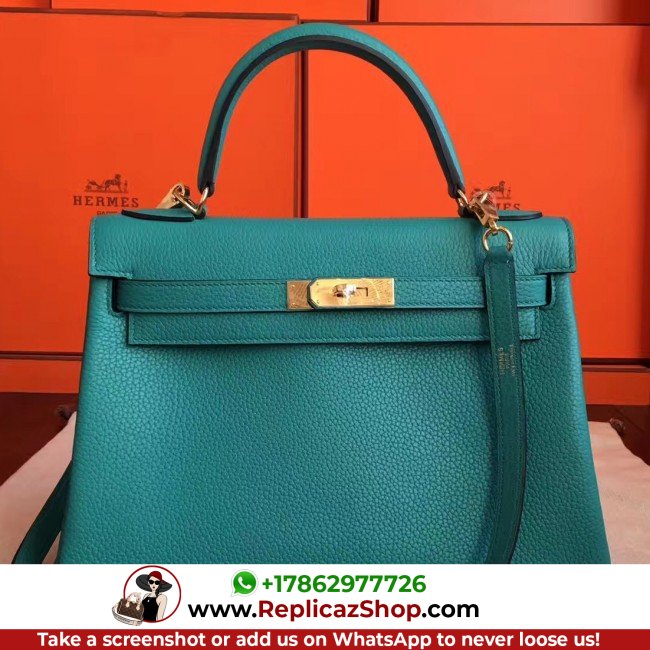 Hermes Blue Paon Clemence Kelly Retourne 28cm Lushentic AAAAA Grade Replica