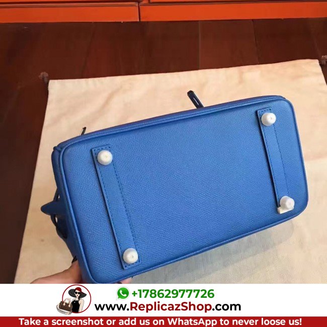 Hermes Blue Epsom Birkin 25cm Lushentic Grade Replica - Image 9