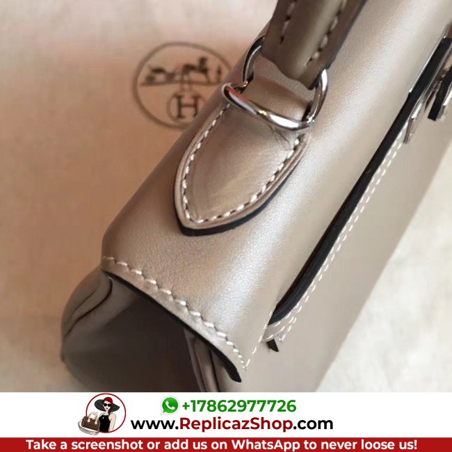 Hermes Grey Swift Kelly 25cm Retourne Lushentic AAAAA Grade Replica - Image 6