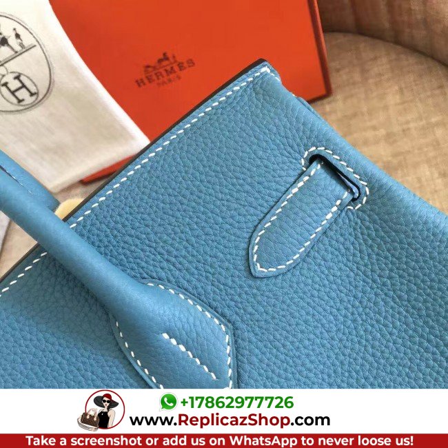 Blue Jean Clemence Birkin 30cm Lushentic AAAAA Grade Replica - Image 5