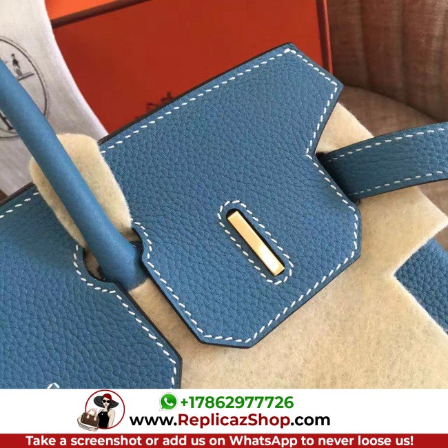 Blue Jean Clemence Birkin 30cm Lushentic AAAAA Grade Replica - Image 8