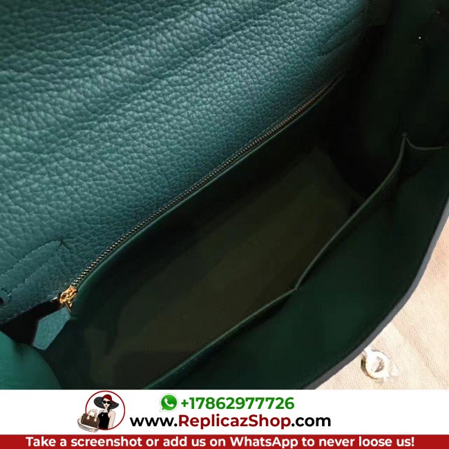 Hermes Malachite Clemence Kelly Retourne 32cm Lushentic AAAAA Grade Replica - Image 7