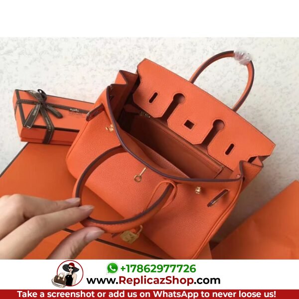 Hermes Orange Clemence Birkin 25cm Lushentic AAAAA Grade Replica - Image 7