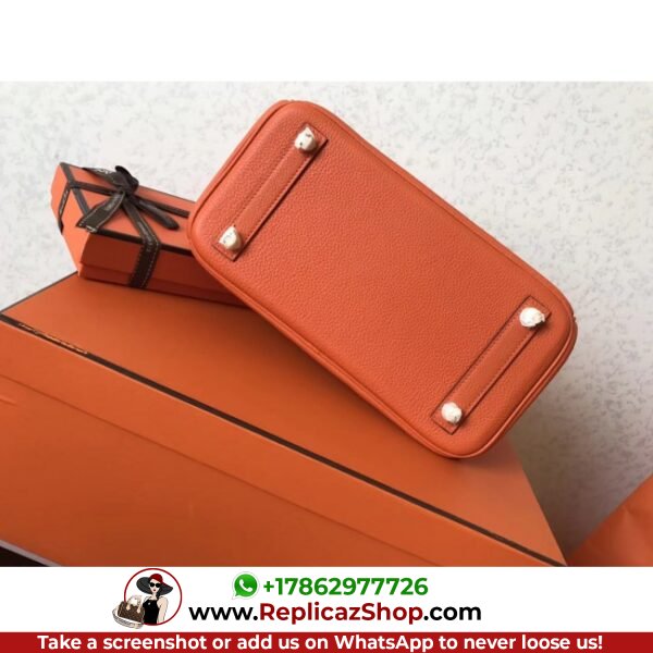 Hermes Orange Clemence Birkin 25cm Lushentic AAAAA Grade Replica - Image 9