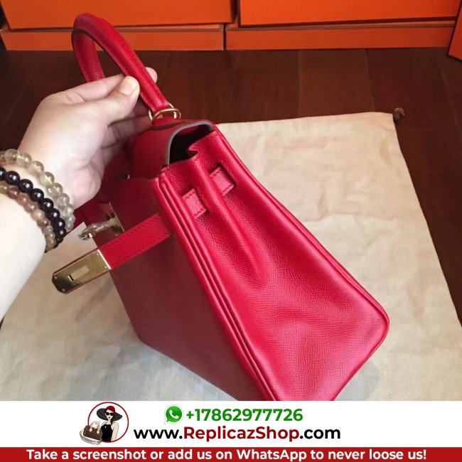 Hermes Red Epsom Kelly 32cm Sellier Lushentic AAAAA Grade Replica - Image 3