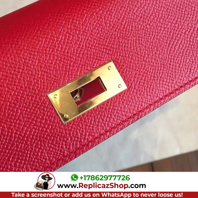 Hermes Red Epsom Kelly 32cm Sellier Lushentic AAAAA Grade Replica - Image 4