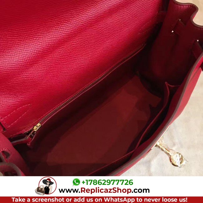 Hermes Red Epsom Kelly 32cm Sellier Lushentic AAAAA Grade Replica - Image 6