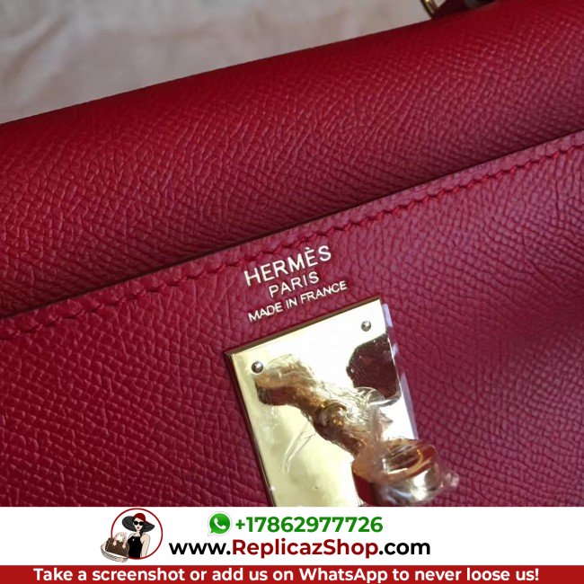 Hermes Red Epsom Kelly 32cm Sellier Lushentic AAAAA Grade Replica - Image 8