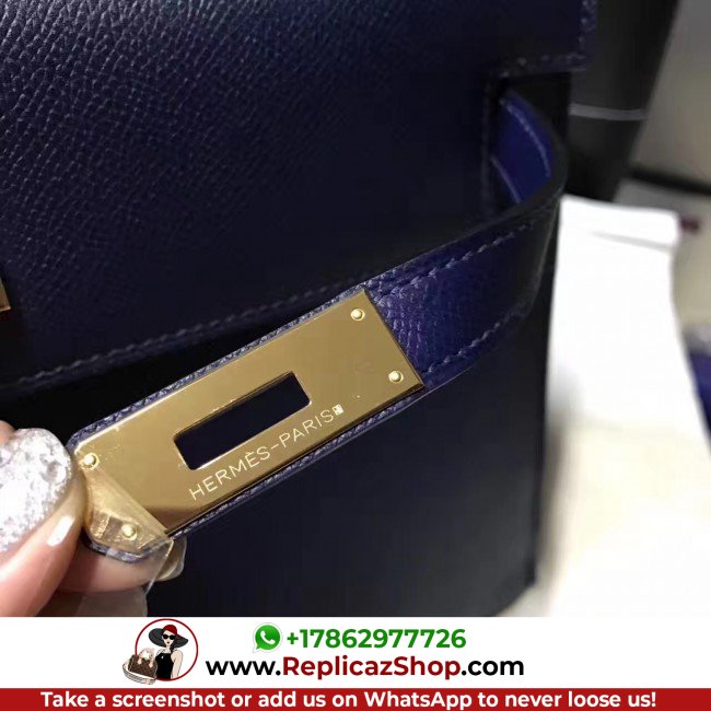 Hermes Sapphire Epsom Kelly Sellier 28cm Lushentic AAAAA Grade Replica - Image 3