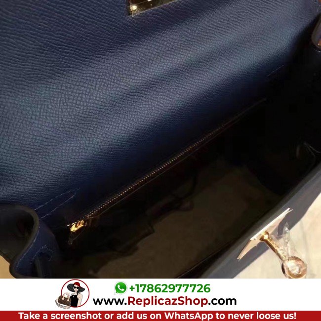 Hermes Sapphire Epsom Kelly Sellier 28cm Lushentic AAAAA Grade Replica - Image 4