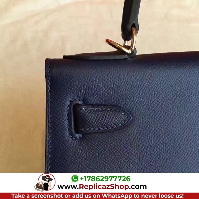 Hermes Sapphire Epsom Kelly Sellier 28cm Lushentic AAAAA Grade Replica - Image 5