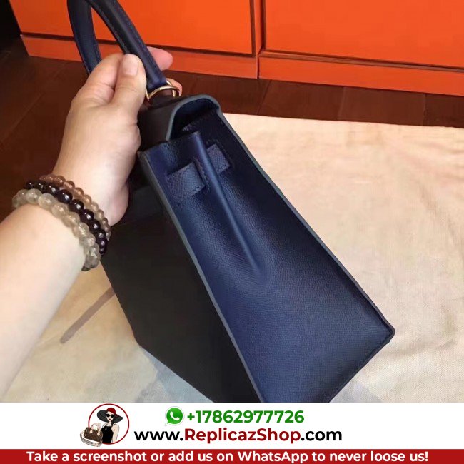 Hermes Sapphire Epsom Kelly Sellier 28cm Lushentic AAAAA Grade Replica - Image 6