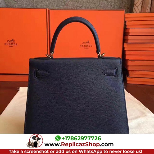 Hermes Sapphire Epsom Kelly Sellier 28cm Lushentic AAAAA Grade Replica - Image 9