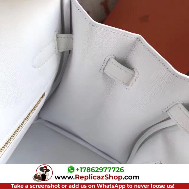 Hermes White Clemence Birkin 30cm Lushentic AAAAA Grade Replica - Image 2