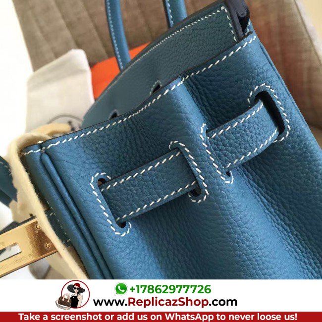 Hermes Blue Jean Clemence Birkin 35cm Lushentic AAAAA Grade Replica - Image 8