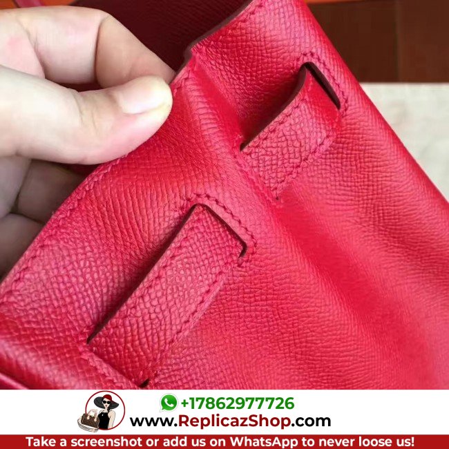Hermes Red Epsom Birkin 30cm Lushentic AAAAA Grade Replica - Image 4