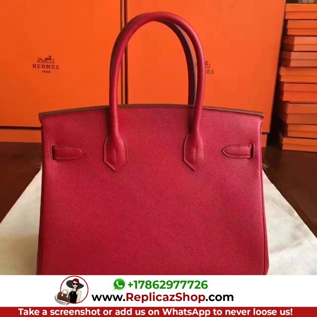 Hermes Red Epsom Birkin 30cm Lushentic AAAAA Grade Replica - Image 2
