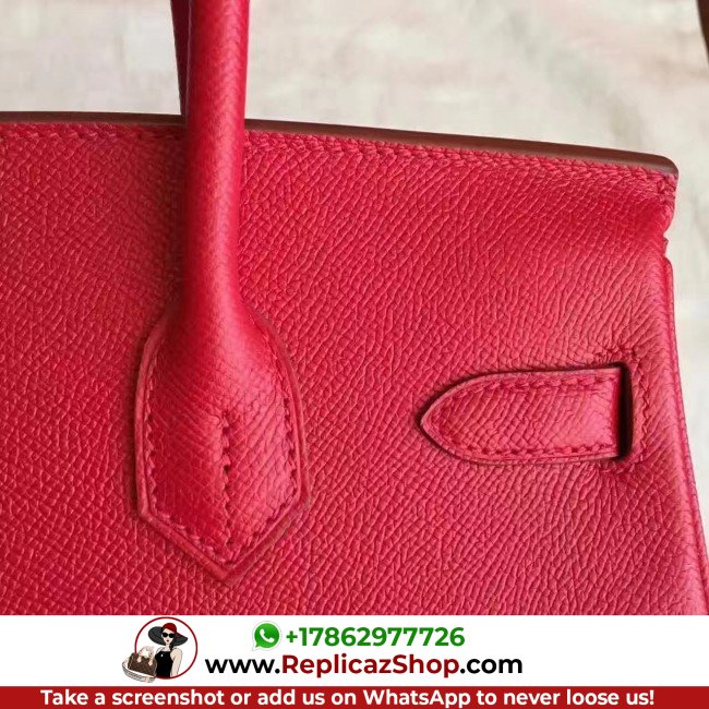 Hermes Red Epsom Birkin 30cm Lushentic AAAAA Grade Replica - Image 7