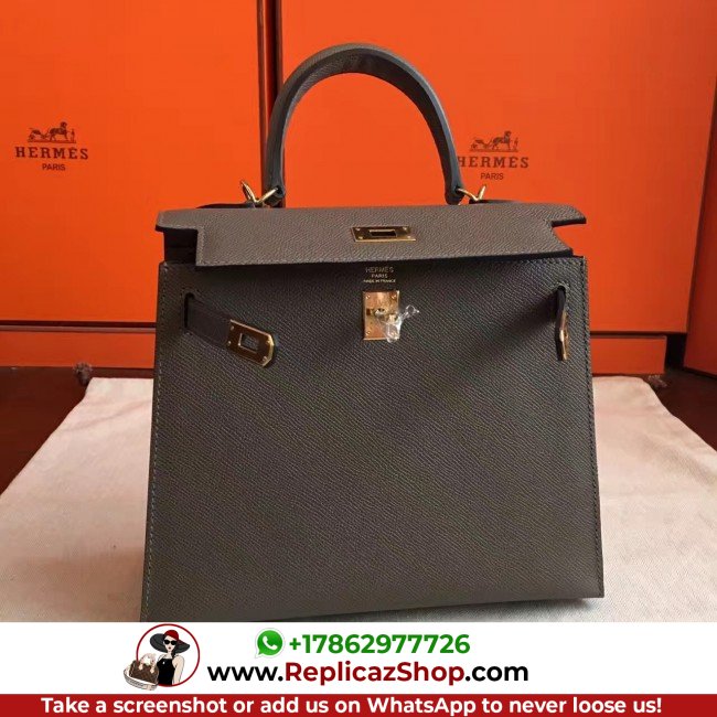 Hermes Etoupe Epsom Kelly 25cm Sellier Lushentic AAAAA Grade Replica - Image 4