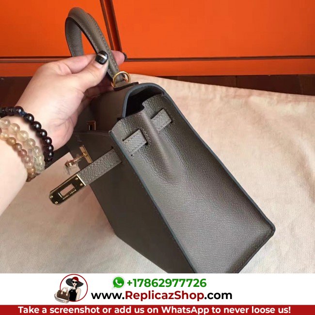 Hermes Etoupe Epsom Kelly 25cm Sellier Lushentic AAAAA Grade Replica - Image 5