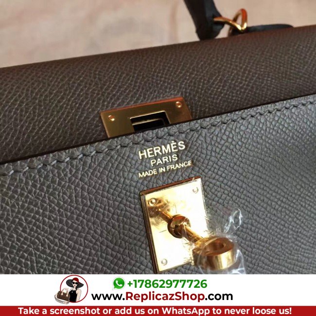 Hermes Etoupe Epsom Kelly 25cm Sellier Lushentic AAAAA Grade Replica - Image 8