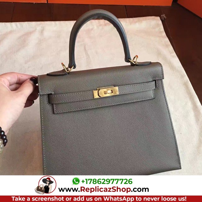 Hermes Etoupe Epsom Kelly 25cm Sellier Lushentic AAAAA Grade Replica