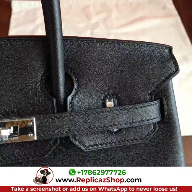 Hermes Black Swift Birkin 30cm Lushentic AAAAA Grade Replica - Image 3