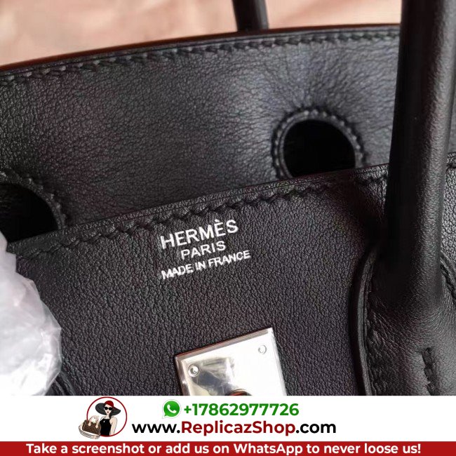 Hermes Black Swift Birkin 30cm Lushentic AAAAA Grade Replica - Image 4