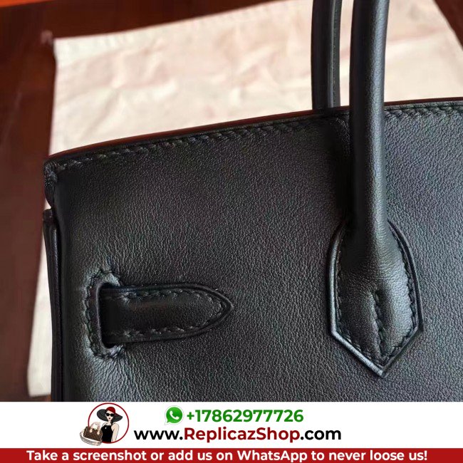 Hermes Black Swift Birkin 30cm Lushentic AAAAA Grade Replica - Image 7