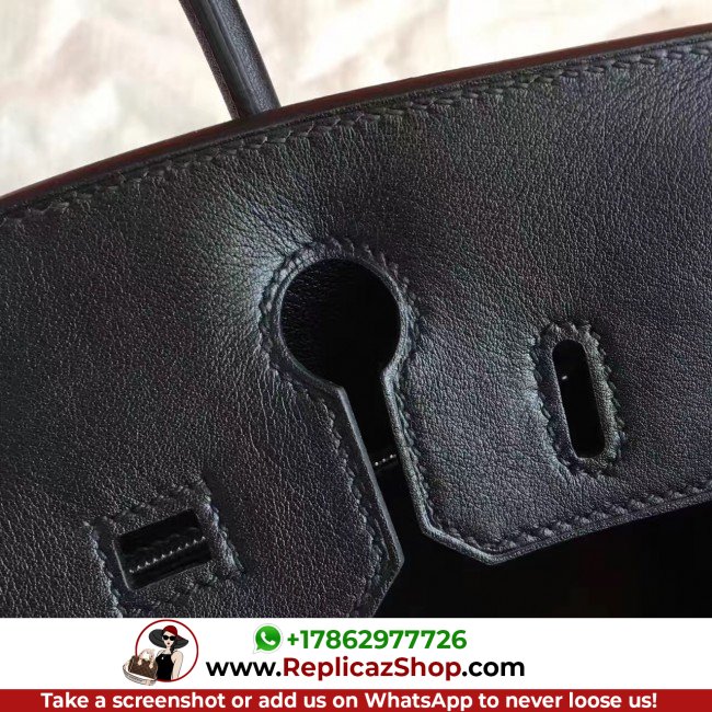 Hermes Black Swift Birkin 30cm Lushentic AAAAA Grade Replica - Image 9