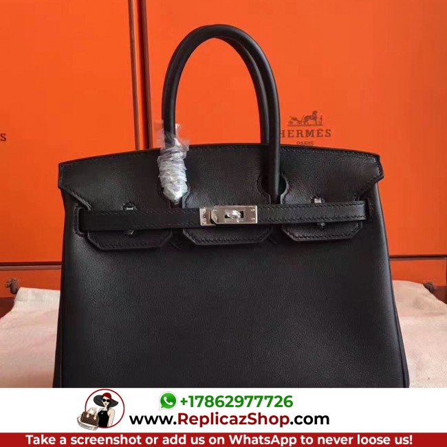 Hermes Black Swift Birkin 30cm Lushentic AAAAA Grade Replica