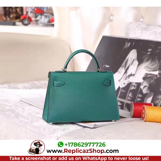 Hermes Malachite Epsom Kelly Mini II 20cm Lushentic AAAAA Grade Replica - Image 3