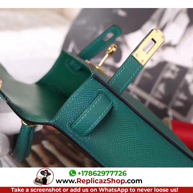 Hermes Malachite Epsom Kelly Mini II 20cm Lushentic AAAAA Grade Replica - Image 6