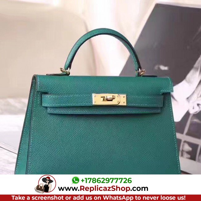 Hermes Malachite Epsom Kelly Mini II 20cm Lushentic AAAAA Grade Replica