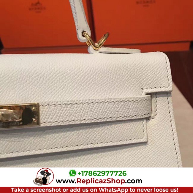 Hermes White Epsom Kelly 25cm Sellier Lushentic AAAAA Grade Replica - Image 3