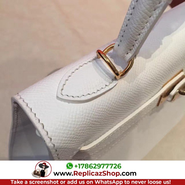 Hermes White Epsom Kelly 25cm Sellier Lushentic AAAAA Grade Replica - Image 7