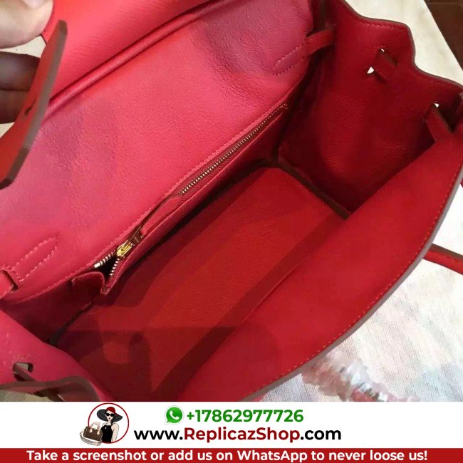 Hermes Rose Red Epsom Birkin 25cm Lushentic AAAAA Grade Replica - Image 6