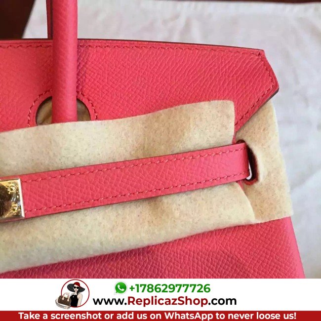 Hermes Rose Red Epsom Birkin 25cm Lushentic AAAAA Grade Replica - Image 7