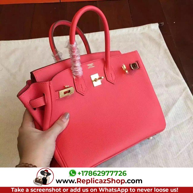 Hermes Rose Red Epsom Birkin 25cm Lushentic AAAAA Grade Replica - Image 9