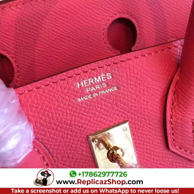 Hermes Rose Red Epsom Birkin 25cm Lushentic AAAAA Grade Replica - Image 10