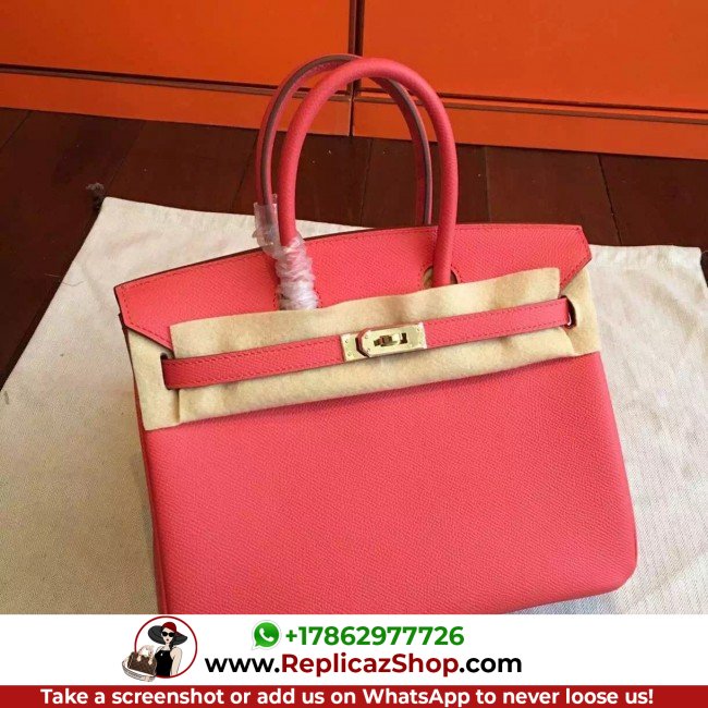 Hermes Rose Red Epsom Birkin 25cm Lushentic AAAAA Grade Replica - Image 3